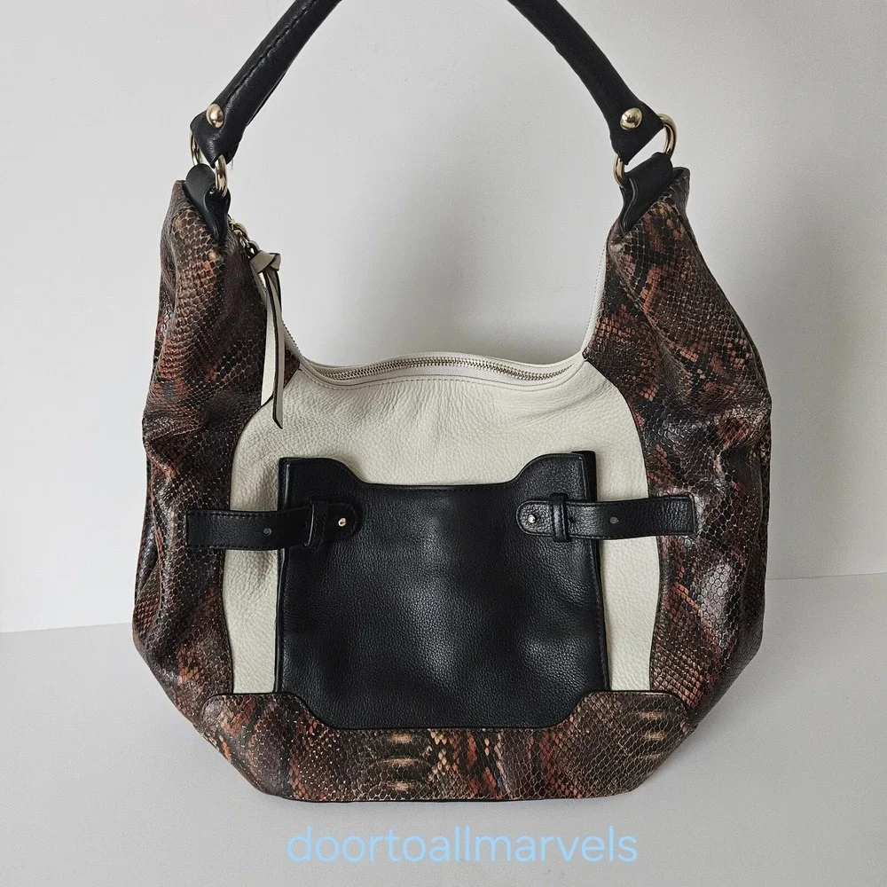 Vince Camuto Hobo Snakeskin Leather Bag 16